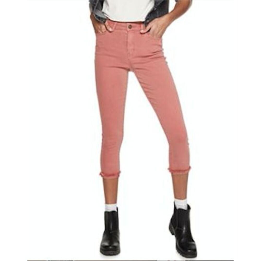 SO Junior Cropped High Rise Twill Jeggings - Mauve Size 3 New With Tag